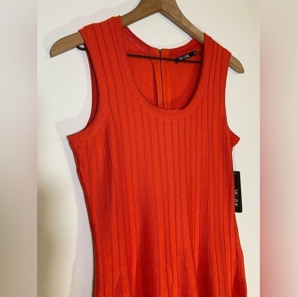 Nic + Zoe TWIRL DRESS Sleeveless Hot Coral Knit Fit &Flare Stretch Sz M NWT - Picture 5 of 11